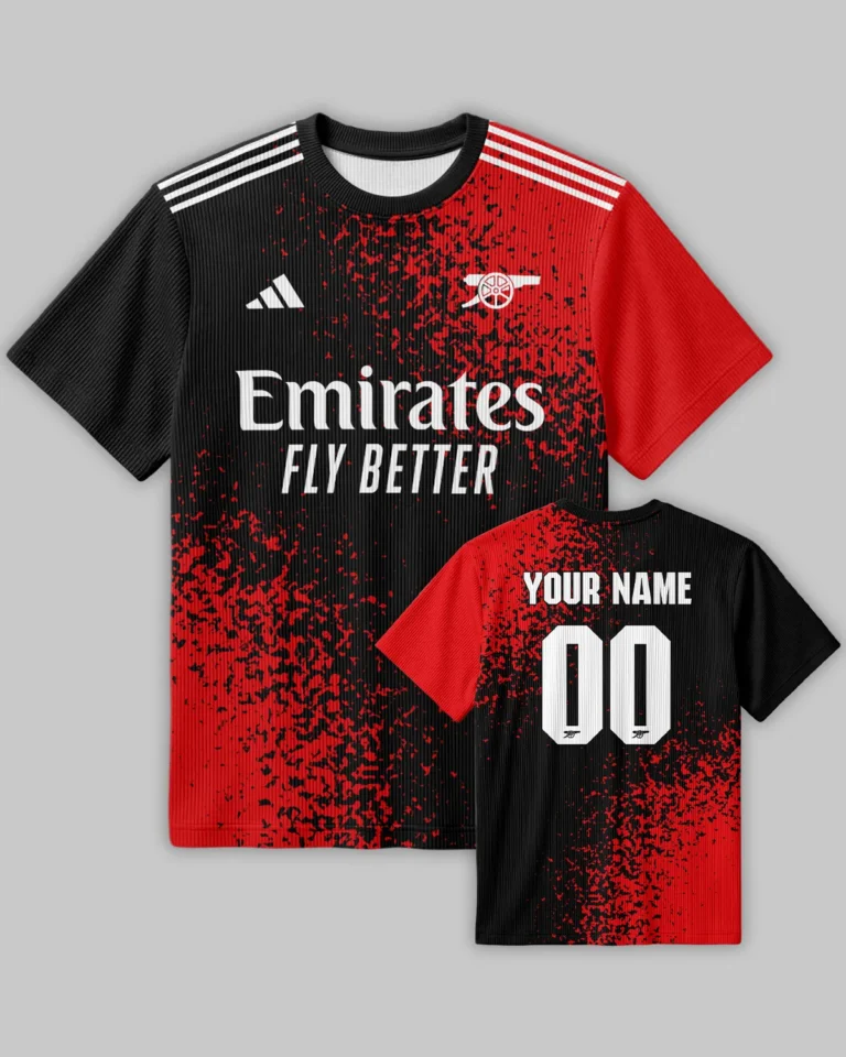 Arsenal Concept Kits Unisex Classic Logo Ribbed T-Shirt All Over Prints - Gift for Arsenal Fans QTVA3003ARS08-RTS