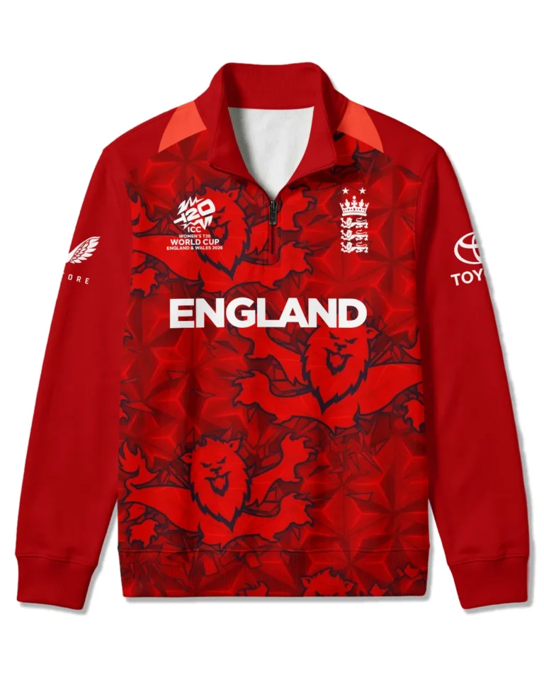Cricket England 2026 Women's T20 World Cup Quarter Zip Sweatshirt All Over Prints - Gift for England Fans QTCK020426ENGA1-QTZ