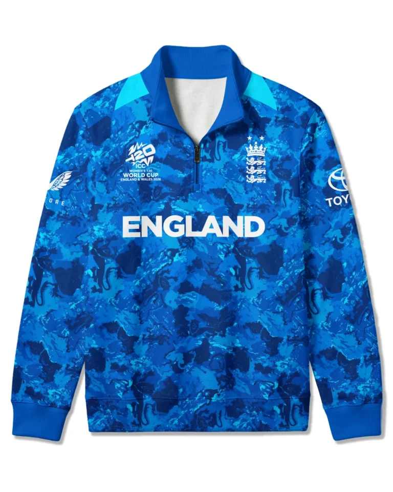 Cricket England 2026 Women's T20 World Cup Quarter Zip Sweatshirt All Over Prints - Gift for England Fans QTCK020426ENGA3-QTZ