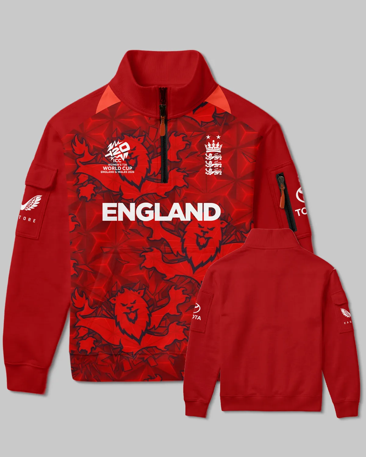 Cricket England 2026 Women's T20 World Cup Sweatshirt Zipper All Over Prints - Gift for England Fans QTCK020426ENGA1-SHZ - Image 3