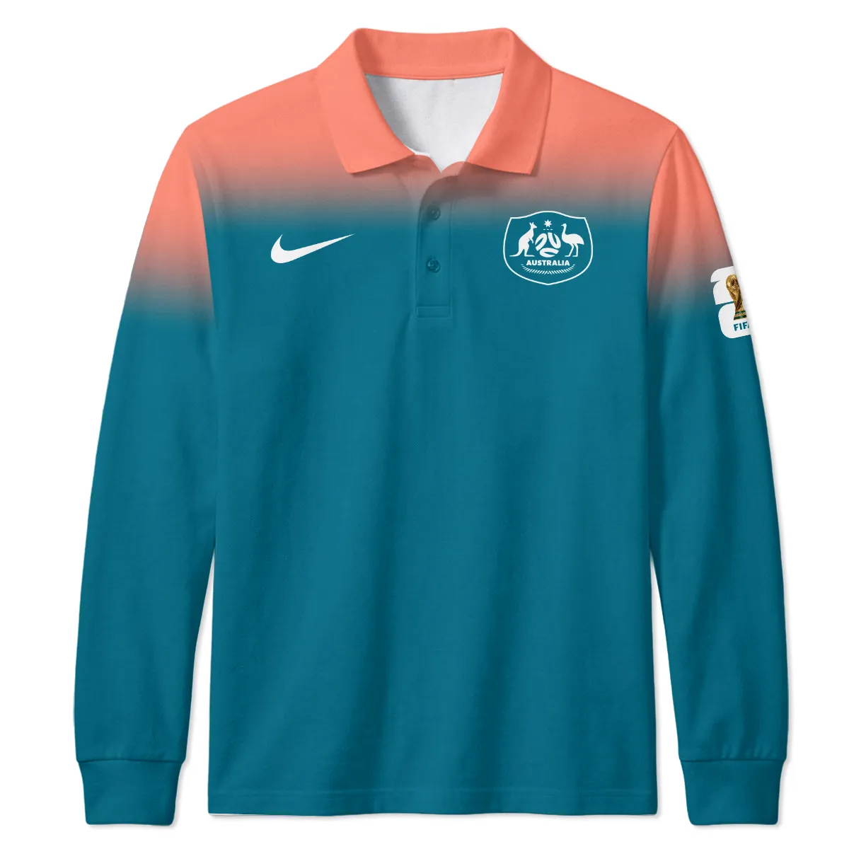 Australia Match Away 2026/27Jersey Long Polo All Over Prints - Gift for Australia Fans QTAU030426A7-LPL - Image 2