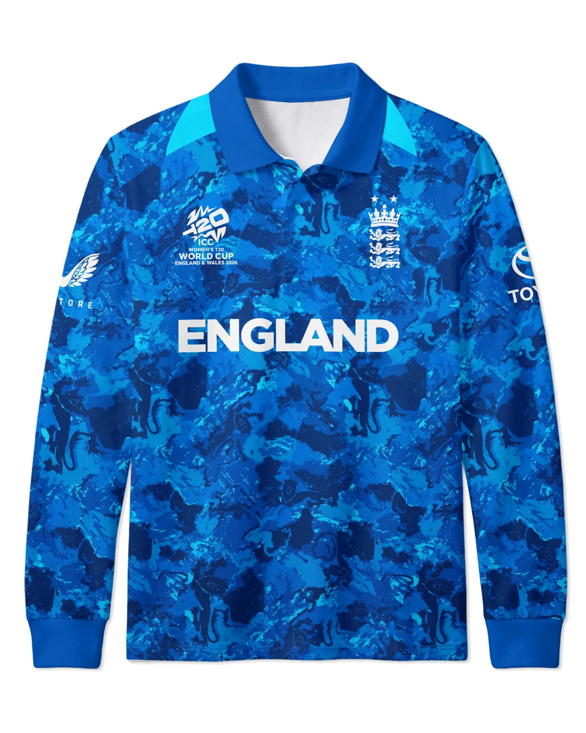 Cricket England 2026 Women's T20 World Cup Long Polo All Over Prints - Gift for England Fans QTCK020426ENGA3-LPL