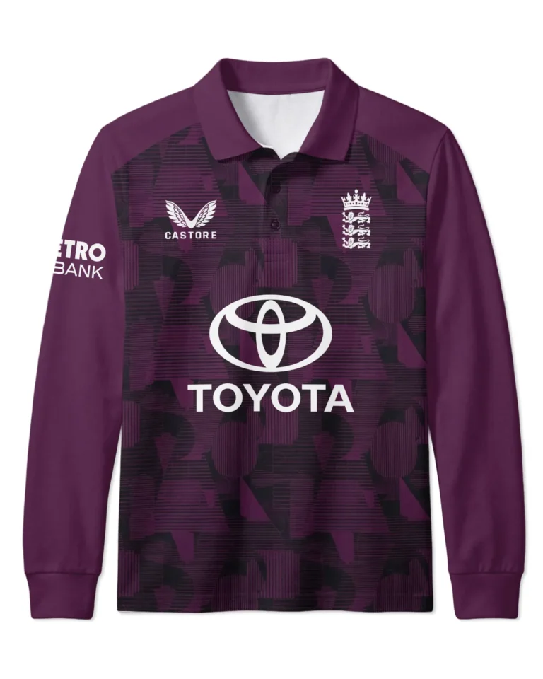 Cricket England 2026 Women's T20 World Cup Long Polo All Over Prints - Gift for England Fans QTCK020426ENGA5-LPL