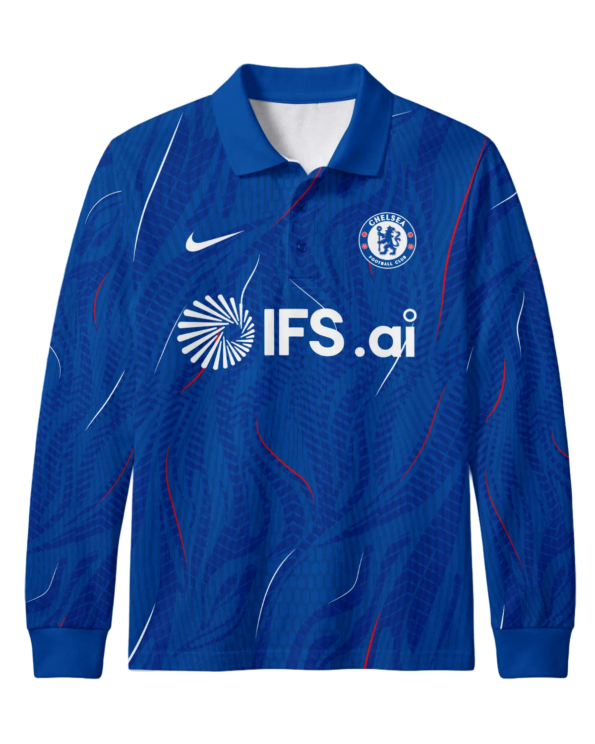 Chelsea Concept Kits Long Polo All Over Prints - Gift for Chelsea Fans QTVA0104CHE04-LPL - Image 2