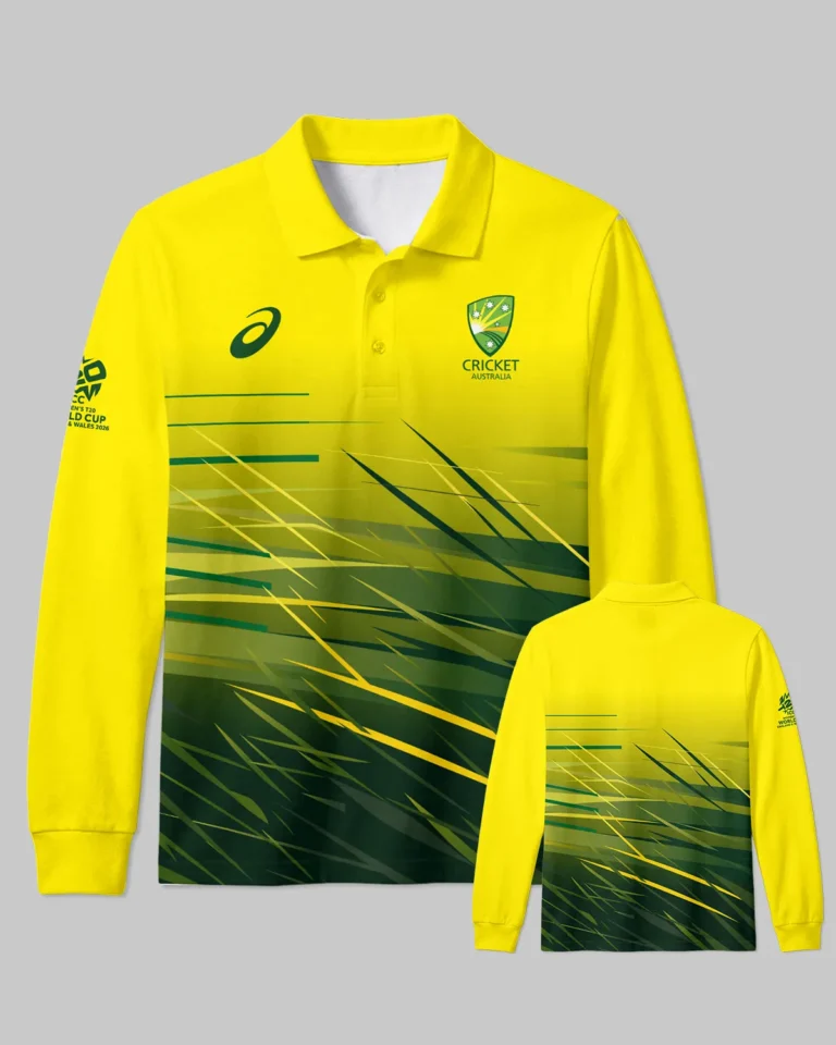 Cricket Australia 2026 Women's T20 World Cup Long Polo All Over Prints - Gift for Australia Fans QTCK010426A2-LPL