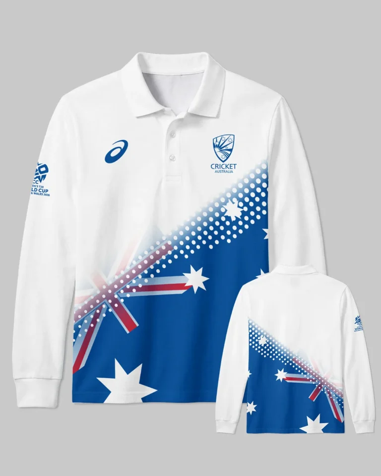 Cricket Australia 2026 Women's T20 World Cup Long Polo All Over Prints - Gift for Australia Fans QTCK010426A3-LPL