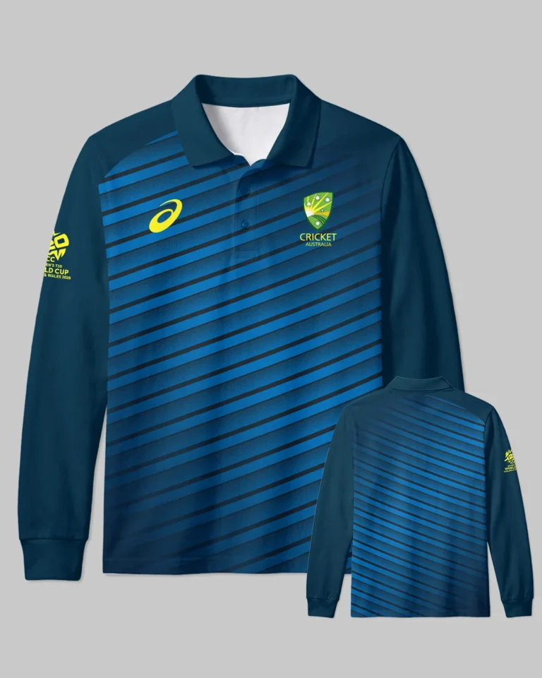 Cricket Australia 2026 Women's T20 World Cup Long Polo All Over Prints - Gift for Australia Fans QTCK010426A4-LPL