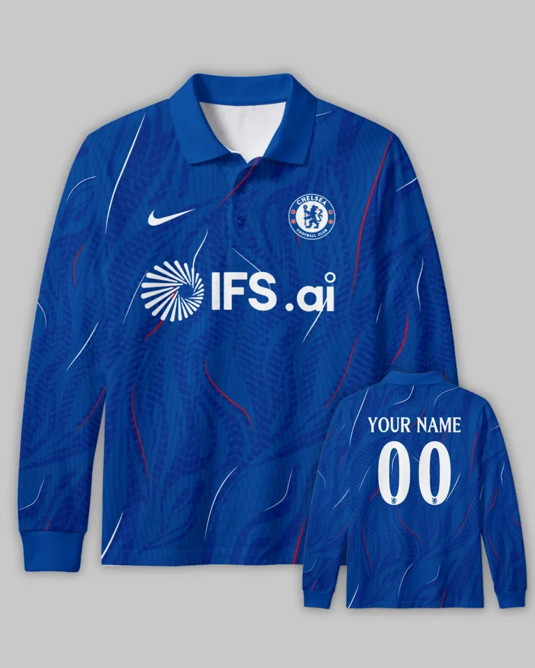 Chelsea Concept Kits Long Polo All Over Prints - Gift for Chelsea Fans QTVA0104CHE04-LPL